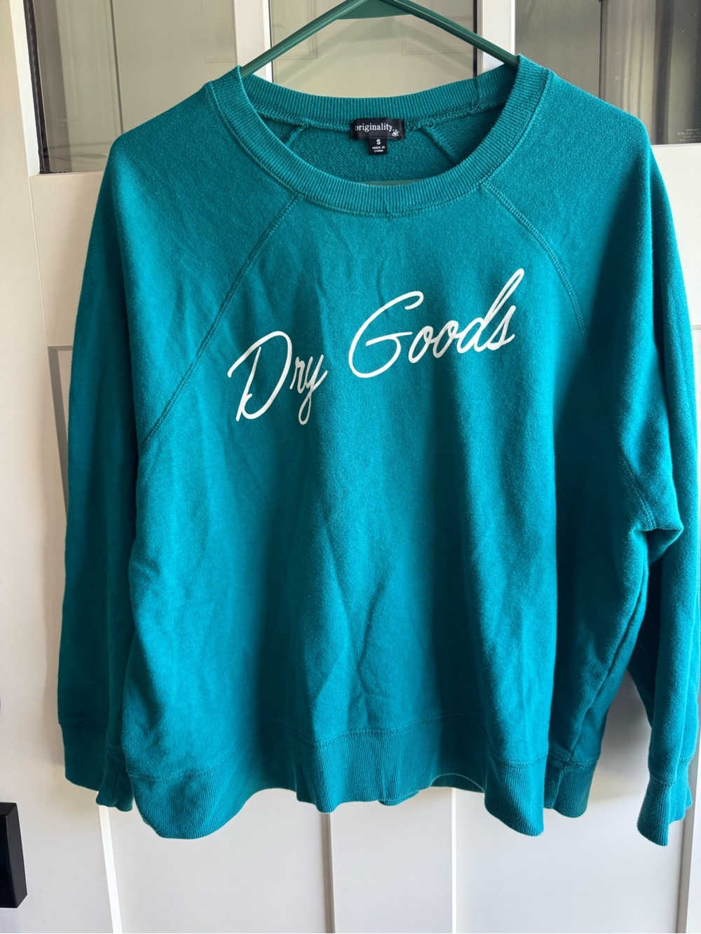 Originality Teal 'Dry Goods' Women's Crewneck Sweatshirt